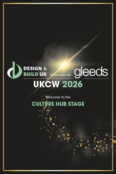 UKCW Design and Build UK Culture Hub Stage 72dpi Culture Hub Stage flyer Hosted by Design and Build UK sponsored by Gleeds